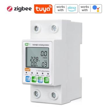 Imagem de SZITW ZigBee Protetor de religamento automático igente Medidor de tensão de corrente multifuncional Interruptor de tela LCD Medidor de energia es de proteção Disjuntor de medição