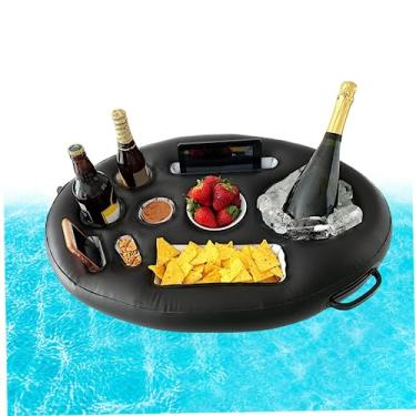 Imagem de Colchão de ar, suporte de copo de piscina, bandeja inflável de PVC, suprimentos de água, suporte de copo inflável para festa de verão na piscina