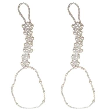 Imagem de Tornozeleira de pérola descalço sandália tornozeleira corrente pulseiras joias para pés para mulheres e meninas, 1 par, tornozeleira, standard