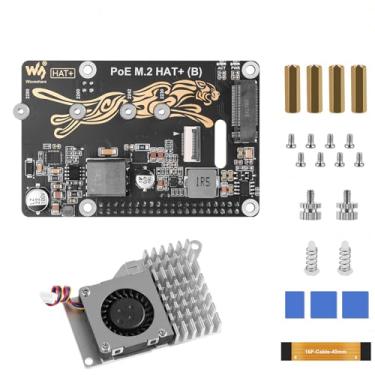 Imagem de YELUFT Placa De Expansão Pcie Para M.2 Nvm Express Com Poe Hat Com Cooler Ativo Oficial Pi 5, Interface Ssd De Múltiplas Especificações, Disco Rígido Para Raspberry Pi 5, Suporte 2230/2242/2260/2280
