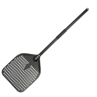 Imagem de ＫＬＫＣＭＳ Metal Pizza Peel Pizza Patdle com tábua de corte de pizza resistente ao calor para panqueta Buffet Buffet Hotel, Alça Preta