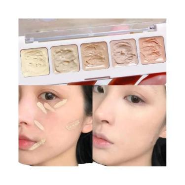 Imagem de Paleta Corretora De 5 Cores, Contorno Facial, Iluminador, Corretivo Pa