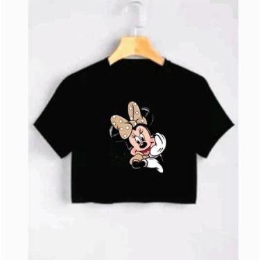 Imagem de Camiseta Cropped desenho Minnie anime - loja dinka, p, preto