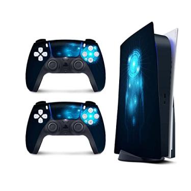 Imagem de PS5 Blue Skin for PlayStation 5 Console and 2 Controllers, TECH skin Vinyl 3M Decal Stickers Full wrap Cover (Disk Edition)