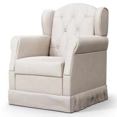 Imagem de Poltrona De Amamentação Fixa Letícia Suede Bege - Phoenix