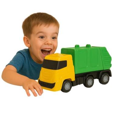 Imagem de Brinquedo Infantil Caminhão 30cm Grande Coletor Lixo Menino - Divplast