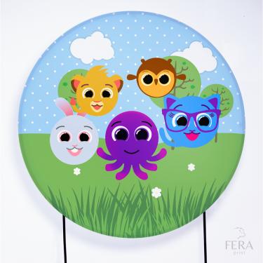 Imagem de Painel Decorativo para Festa 1,80x1,80 metros Vesti Fácil com Elástico Bolo Fofo - Fera Print