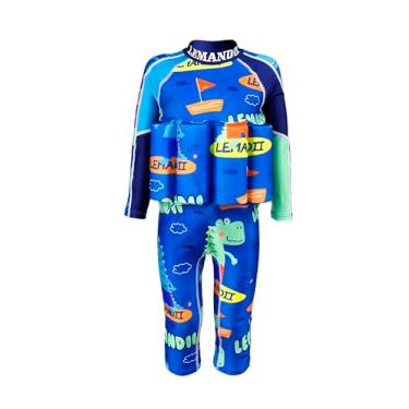 Imagem de Roupa de banho flutuante para bebês e crianças, flutuante, peça única, para meninas e meninos de 50 anos + azul, 3 a 4 anos