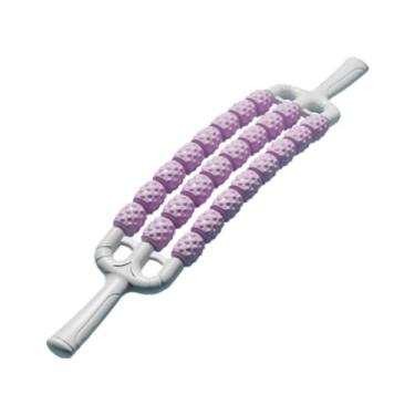 Imagem de Vaveren Massageador de ioga com rolo de massagem, bastão multifuncional, manual, confortável e dobrável, rolos musculares para treinamento de exercícios de, Roxo