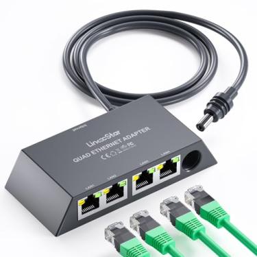 Imagem de Multiportas Starlink Gen 3/Mini Ethernet Adater para rede externa com fio, 4 portas de rede LAN RJ45 [4 dispositivos simultaneamente] Adaptador Ethernet Starlink - até 1 Gbps