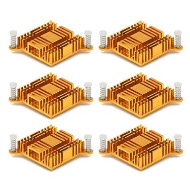 Imagem de Conjunto de 6 peças de dissipador de calor de alumínio da Unxuey, ponte do sul, ponte do norte, radiador, frigideira, placa mãe com orifício de fixação para refrigerador de módulo IC Chipset