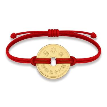 Imagem de HOBBY OF KINGS Pulseira Good Luck Coin | Pulseira banhada a ouro 18k | Joias feitas à mão para colecionadores e amantes de história, 9.0, Ouro amarelo, Sem Pedra Preciosa