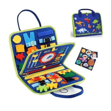 Imagem de Maleta Sensorial de Feltro Montessori Livro Busy Book Educacional Motora Prática para Crianças