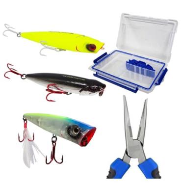 Imagem de Marine Sports, Super Kit Iscas Artificiais Marine Sports Animal Pro Slider Vulcan Superficie + Alicate e Estojo Cor:Kit 3
