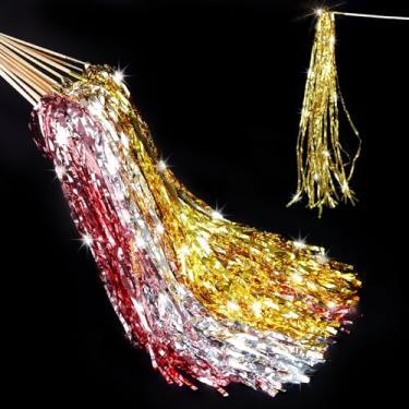 Imagem de Youdaju 48 Peças De Varinhas Iluminadas Para Casamento, Enfeites Natal Com Fitas Fadas E Papel Alumínio Brilhante Chá Bebê, Aniversário Festa Ano Novo (Multicolorido)