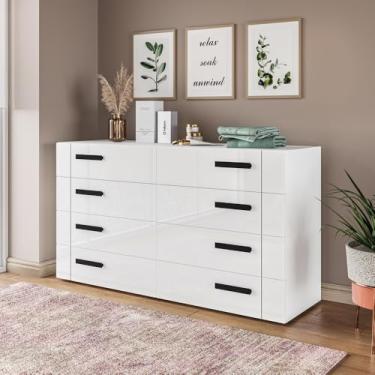 Imagem de Cômoda com 8 Gavetas Lisboa Branca Politorno