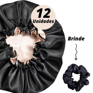 Imagem de Kit 12 Toucas de Cetim Dupla Face com Ajuste Cores sortidas - RTS MART