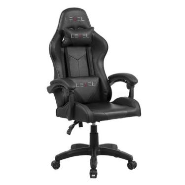 Imagem de Cadeira Gamer Giratória Level Preto Reclinável Ergonômica