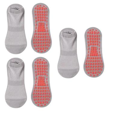 Imagem de 3 pares meias antiderrapante adulto pilates hidroginástica - MIKAELA, 