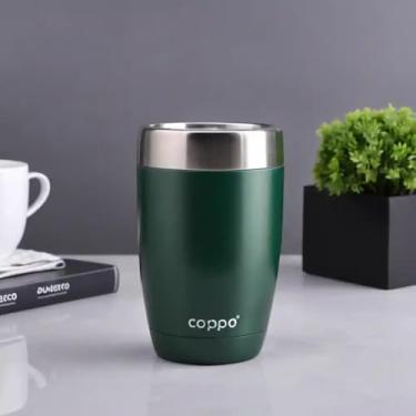 Imagem de Copo Térmico Parede Dupla em Aço Inox Verde 350ml com Alça Ergonômica - Estilo Esportivo