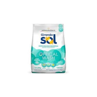 Imagem de Lava Roupas Em Pó Hipoalergênico Girando Sol 1,6Kg, Sabão Em Pó Lava Roupa Para Peles Sensíveis, Verde, Optical Wash Biotecnologia