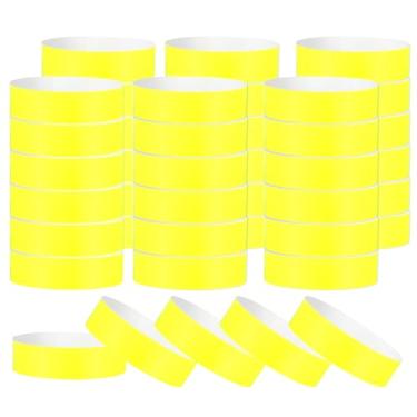 Imagem de PATIKIL Pulseiras de papel para eventos, pacote com 200 pulseiras neon para festas, pulseiras coloridas à prova d'água para identificação de concertos para entrada de bar, fluorescente, verde-limão