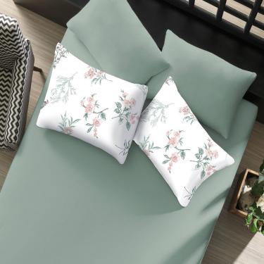 Imagem de Jogo De Cama Casal Portallar Elegance Percal Misto 63-37 170 Fios 70% Algodão 30% Poliéster Mabi 3 Peças Verde