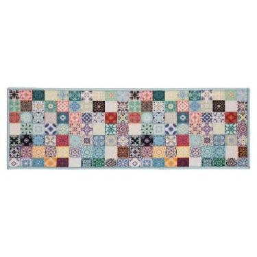 Imagem de Passadeira Cozinha Antiderrapante Clean 27 Azul 0,40x1,20m - EDANTEX