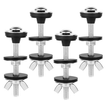 Imagem de lasuroa 4 Parafusos para Assento de Sanita, Aço Inoxidável Encaixe Universal Kit Substituição Parafusos Tanque de Sanita com Anilhas Borracha e Porcas Extra Longas para Uma Fixação Segura