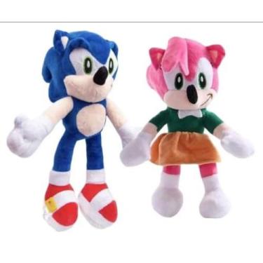Imagem de Kit 2 Pelúcias Sonic E Amy Rose Médio Hipoalergênico - Disney