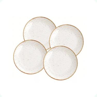 Imagem de Conjunto de 4 Pratos Raso Rústico 25cm Porcelana Tramontina