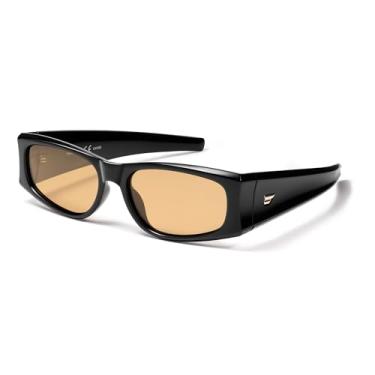 Imagem de VANLINKER Óculos de sol retangulares modernos Rave Y2K polarizados para mulheres e homens 2025 óculos escuros de designer de moda VL9861, Armação preta, lente amarela, P