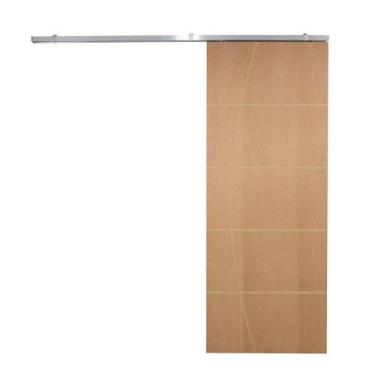 Imagem de Porta De Correr P- Verniz Frisada Kit Alumínio F01 - 210x70 - Vanin