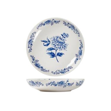 Imagem de Prato de cerâmica azul e branco criativo doméstico de estilo chinês criativo e delicado - Ode de outono - placa de 23 cm de profundidade