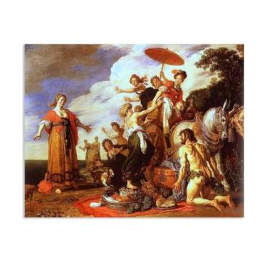 Imagem de Zeichn8u Arte de parede impressa em tela por Pieter Lastman Odysseus e Nausicaa pôsteres reproduções de artistas famosos impressões em tela para decoração de sala de estar e quarto 40 x 30 cm