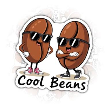 Imagem de Adesivo de 3 peças Cool Beans – Desenho de grão de café engraçado com óculos de sol decalque de vinil à prova d'água para laptop, garrafa de água, copo, caderno, caneca, carro – presente para amantes