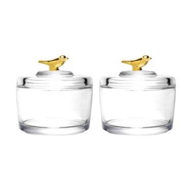 Imagem de Potes Bomboniere 2 Unidades Cristal Pequena Decoração Mesa - Wolff