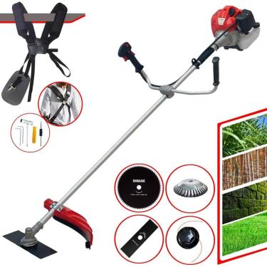 Imagem de Roçadeira Cortador de Grama Anmax CG520P-TB À Gasolina 2T 52cc 2,2HP Com Carretel + Lâmina Facão + Lâmina 80 Dentes + Escova Circular de Aço 38 Cerdas
