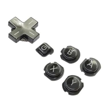 Imagem de Substituição para Nintendo 3DS Game Console ABXY D-Pad Botão A B X Y D-Pad Botões Cruzados (Preto)