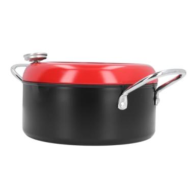 Imagem de Panela para Fritar Tempura, Frigideira de Ferro Estilo Japonês Com Tampa de Medidor de Temperatura do óleo para Casa (Cosikixwzyabufe0-11)