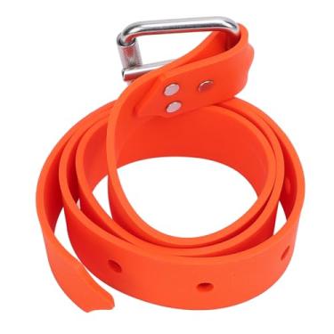 Imagem de Eujgoov Corrente de Mergulho de Silicone Ajustável Com Fivela de Caixa de Armazenamento de Seta para Controle de Peso de Espingarda, Adequado para Vários Esportes Aquáticos, 1. Comprimento (Laranja)