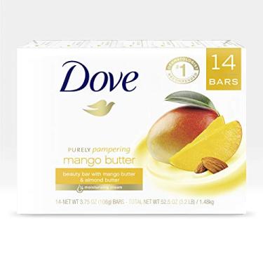 Imagem de Dove Beauty Bar com manteiga de manga 14 barras para hidratar a pele seca mais hidratante do que sabonete em barra, 106 g