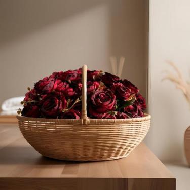 Imagem de 9 Buques De Rosas Artificiais Luxo Flores Com Folhagem Para Arranjos F