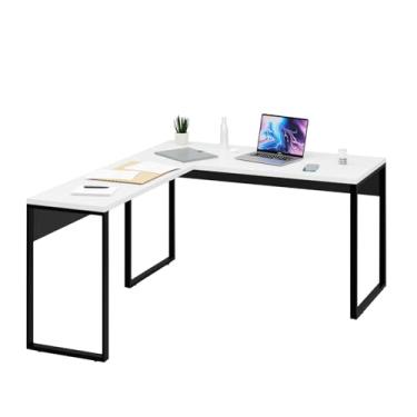 Imagem de Mesa Escrivaninha De Canto Em L Industrial 135x150 Home Office Escritório Netmobil (Branco)