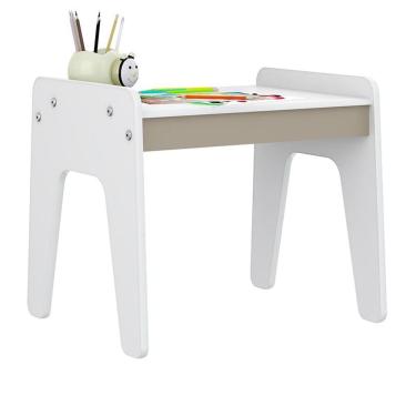Imagem de Mesinha Infantil Montessori com Antialérgico Movelbras Mimo Branco Fumê