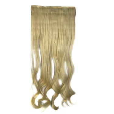 Imagem de Aplique Tic Tac de Cabelo Orgânico 70cm 150g – Textura Natural Similar ao Cabelo Humano (LOIRO_CLARISSIMO_ONDULADO_#613)