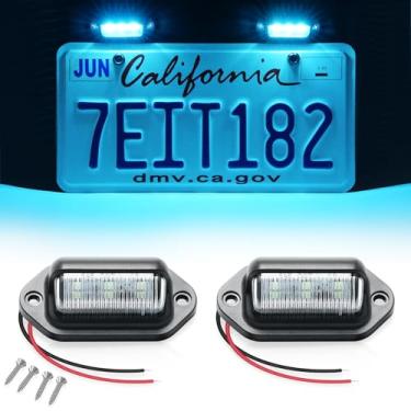 Imagem de Lâmpada de placa de licença de 12 V à prova d 'água LivTee para caminhão SUV Trailer Van, luzes de cortesia, luzes de carga domo ou sob luz de capuz, azul gelo (2 peças)