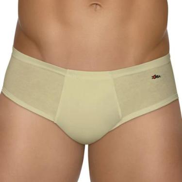 Imagem de Cueca Zorba Slip 172 Light 100% Algodão Com Abertura, Bege, XGG