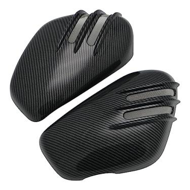 Imagem de Capa de carenagem lateral de bateria esquerda e direita para motocicleta para Triumph Bonneville Bobber 2017-2023 Bonneville Bobber Preto 2018-2023 Bonneville Speedmaster 2018-2023 (design de fibra de