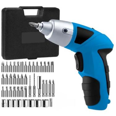 Imagem de Mini Parafusadeira Elétrica Recarregável C/ 49 Peças Maleta Kit Comple